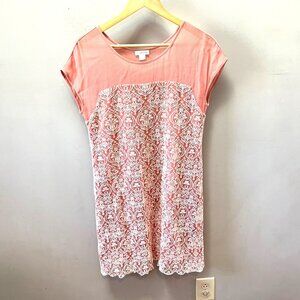 Sundance Pink Embroidered Lace Dress PS 100% Viscose Cap Sleeve Made In India